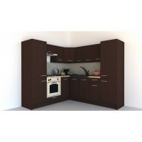 Bucatarie de Colt GENA NEW 11 ST. 210-230, Cu Corp de Cuptor, Wenge / Decor 8548 Bucatarie de Colt GENA NEW 11 ST. 210-230, Cu Corp de Cuptor, Wenge / Decor 8548